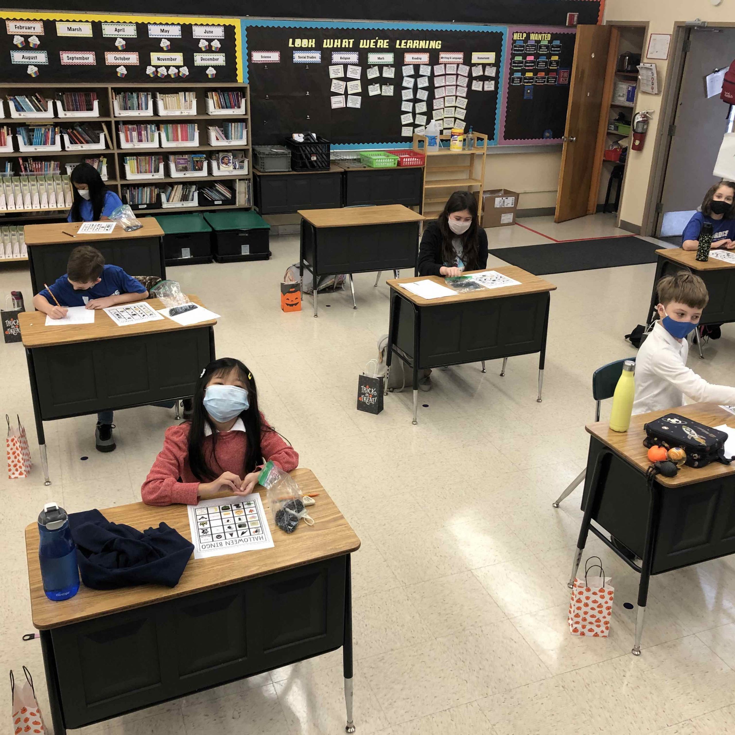 4th grade classroom scene at Our Lady of Lourdes Catholic School