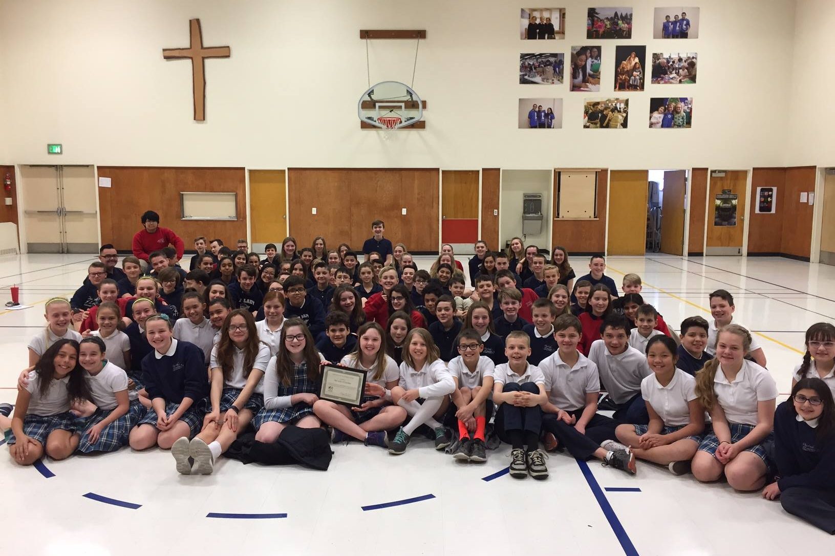 Our Lady of Lourdes Catholic School Students in Gym