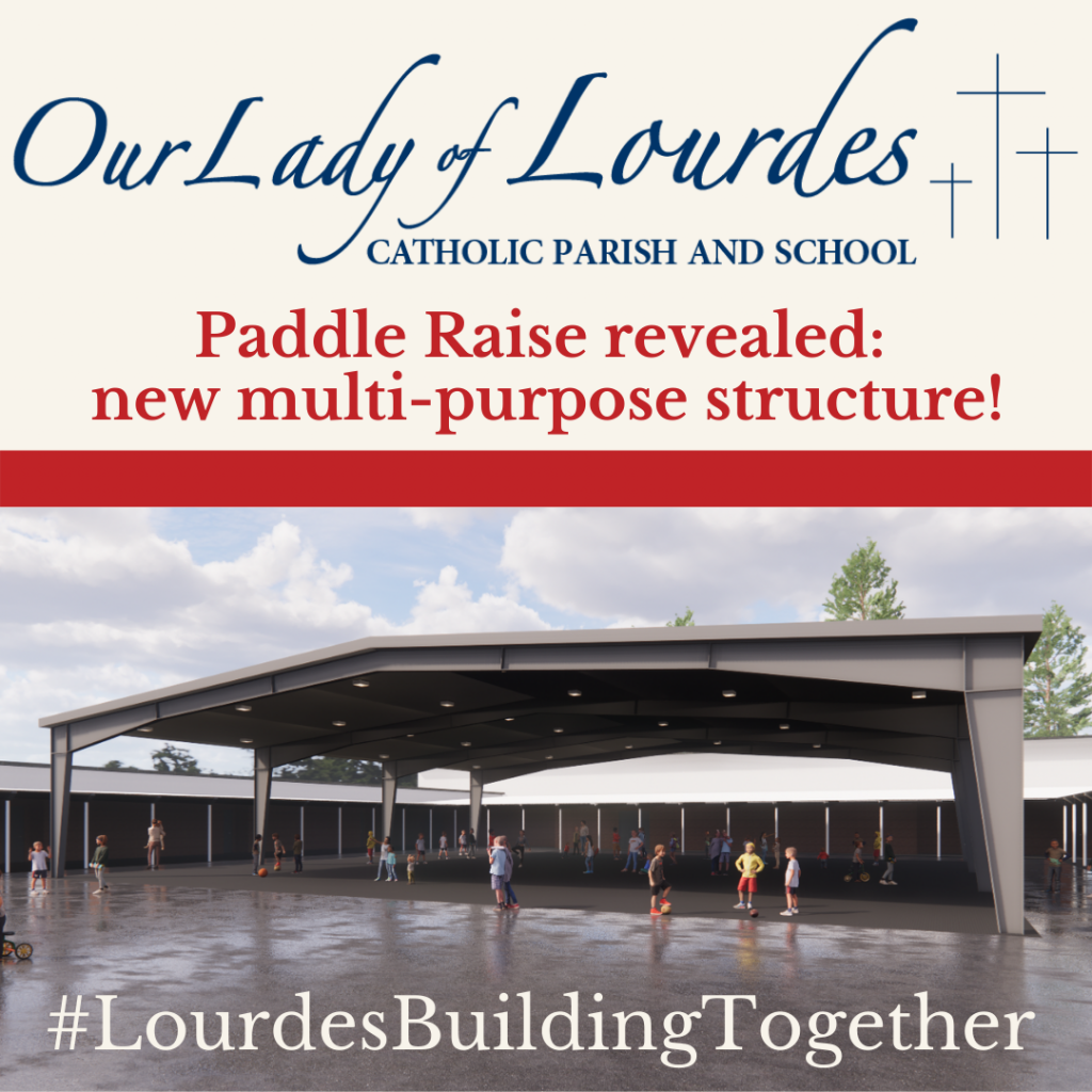 Paddle raise is revealed: new multi-purpose structure for Our Lady of Lourdes Catholic School, Vancouver WA