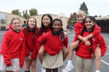 Middle school students at Our Lady of Lourdes Catholic School